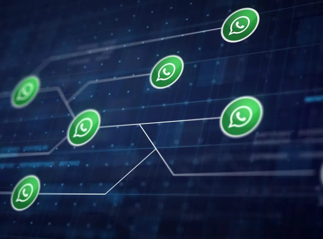 Whatsapp Icon Line Connection of Circuit Board